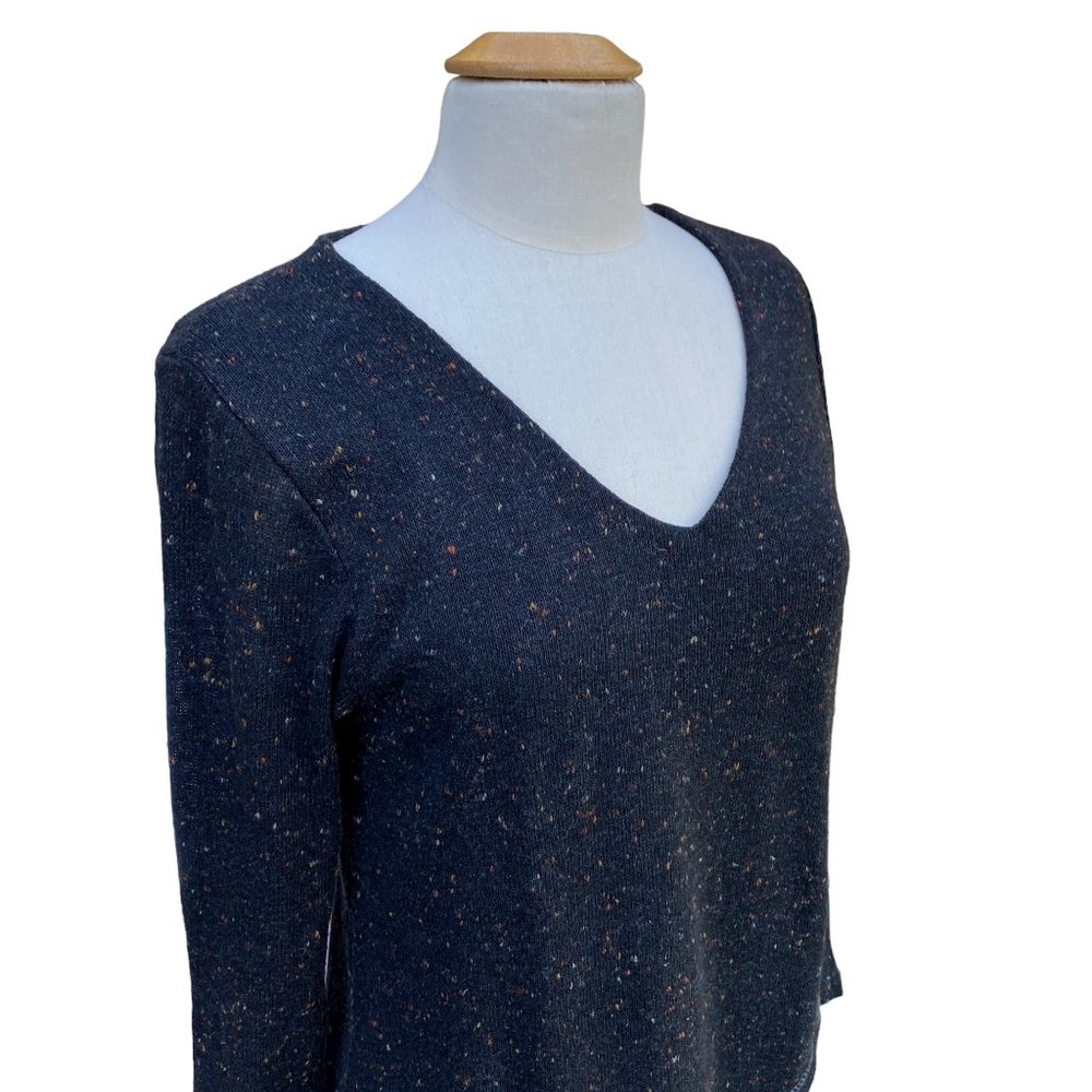 Yak n Yeti Sweater Dress Tunic Gray Speckled Asymmetrical Hem Long Sleeve Scandi - Picture 4 of 10